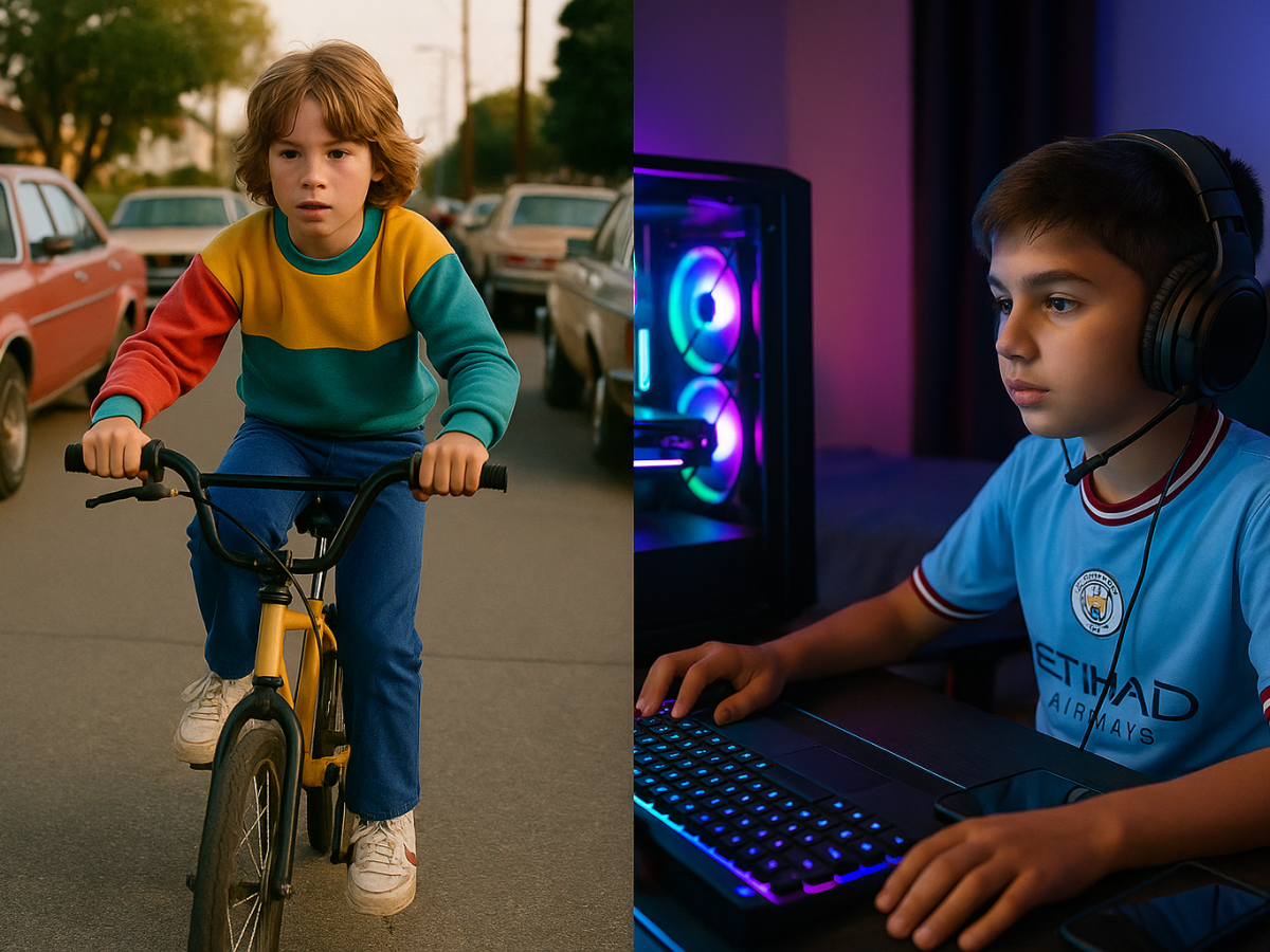 Infância em 1985 x 2025: Entre as ruas e as&nbsp;telas.